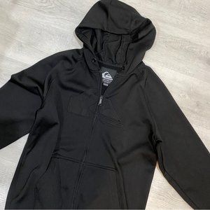 Quicksilver Mens L Full Zip Black Hoodie